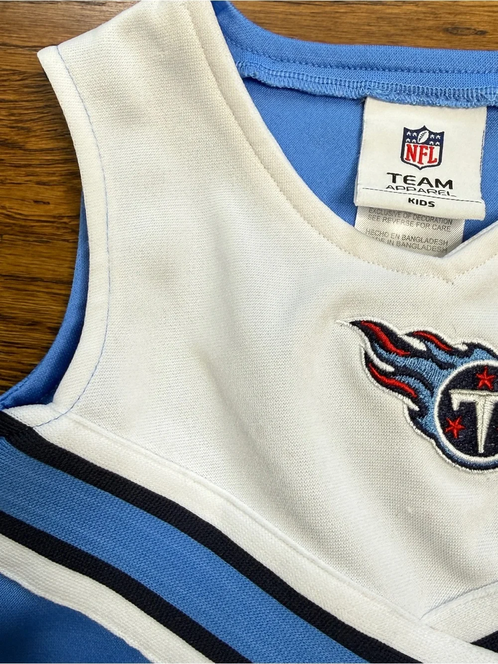 NFL Team Apparel Girls Tennessee Titans Blue & White Kids Cheer Dress Size 2T